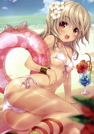 肌色が眩しい水着美少女の画像