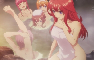 アニメ『五等分の花嫁』9話で女の子たちが温泉に入っておっぱいとか丸見えのエロシーン！