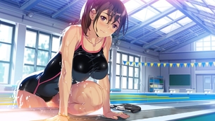 【二次・ZIP】身体のライン丸分かりな競泳水着の美少女画像