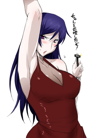 【要らないナニ毛】カミソリで腋や股間の毛を処理する女子達の二次エロ画像【・・・