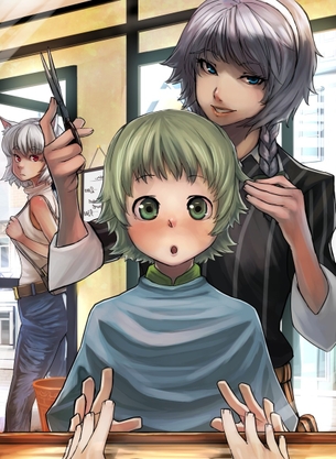 【目指せカリスマ】他人の髪の毛切ってる女の子達の二次画像