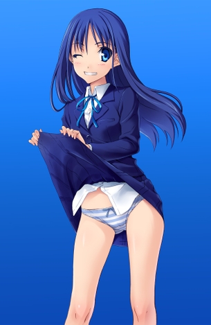 【2次】スカートを たくし上げ て恥部やおパンツを晒しちゃってる女の子の二次エロ画像 その10【たくし上げ】