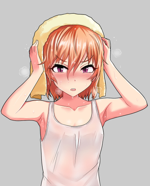 【風呂上り】頭をタオルでゴシゴシ拭いてる女子達の二次エロ画像