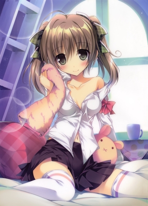 【2次】 綺麗な足にぴったりとフィットした ニーソックス 美少女二次エロ画像【ニーソックス】