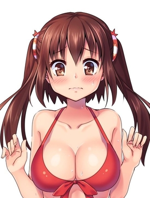 ぷるぷるおっぱいの谷間が気になる二次エロ画像 その2