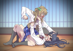 【ファイト・クラブ】素手で殴りあう女子2人の二次エロ画像