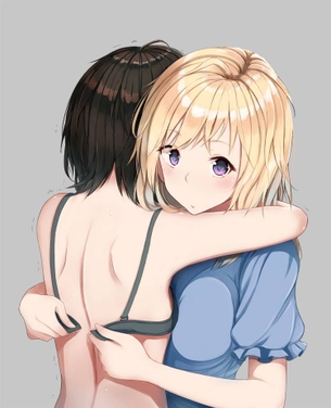 【バックアングル】ブラジャーのホックを外そうとしている女子達の二次エロ画・・・