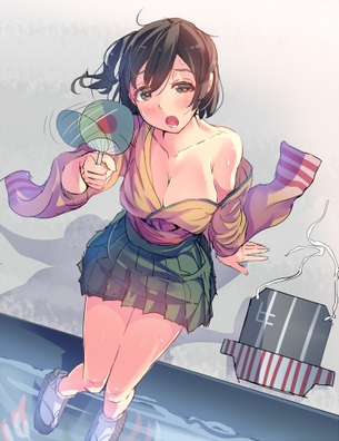 【2次】衣服が乱れておはだけしちゃってる女の子の二次エロ画像 その4【 半脱ぎ 】