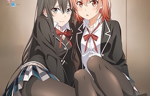 『俺ガイル』女の子たちがタイツ越しのエロいパンツが丸見えなエロイラスト！