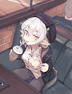 【二次・ZIP】衣服脱ぎ掛け中な虹美少女のエッチな画像