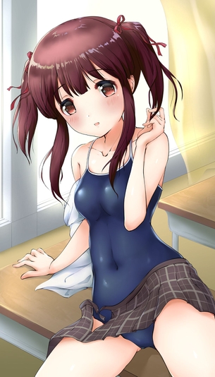 【二次・ZIP】衣服や下着脱ぎかけの虹美少女のエッチな画像