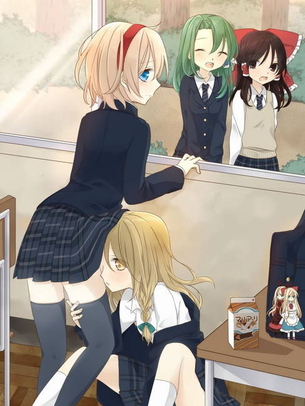 百合の可愛い二次元画像。