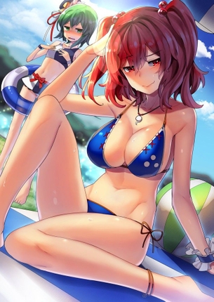 【7月5日はビキニの日】東方青ビキニ画像 50枚