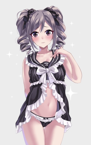 【二次・ZIP】色気も可愛さもある黒下着の美少女画像