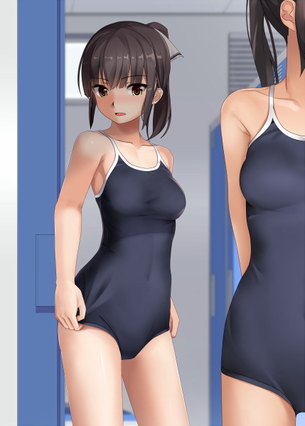 順調に成長中？ のカラダにぴっちりスク水の女の子画像♪