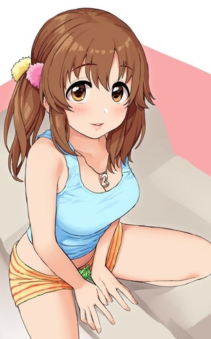 【二次・ZIP】胸元気になるタンクトップ美少女の2次画像