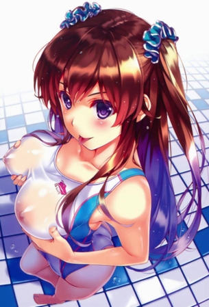 【二次】ピッチピチの競泳水着がエッチな微エロ画像をご覧ください