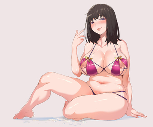 【メタボ】段々腹な女の子達の二次エロ画像