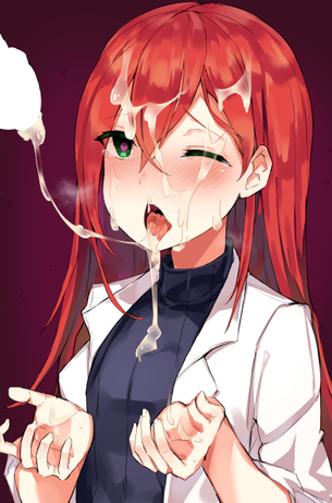 【とろろ】口からザーメンの糸を垂らしてる二次エロ画像