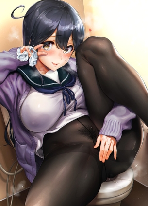 【二次元】制服着てる可愛い女子学生のエロ画像