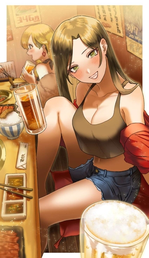 【焼肉焼いても】焼肉を堪能する女子の二次画像【家焼くな】