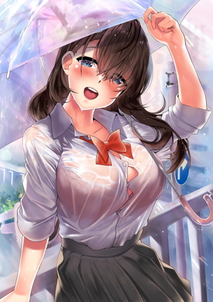 【二次】雨で制服がびしょ濡れ透け透けなJKたちの二次エロ画像くれ！Part3【透けブラ】