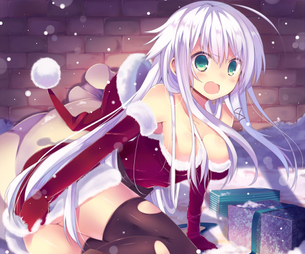 2次元 クリスマスだし寒そうな美少女サンタさんのエロ画像 50枚