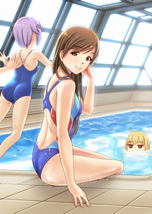 【二次・ZIP】美少女の体のラインが丸分かりな競泳水着の2次画像