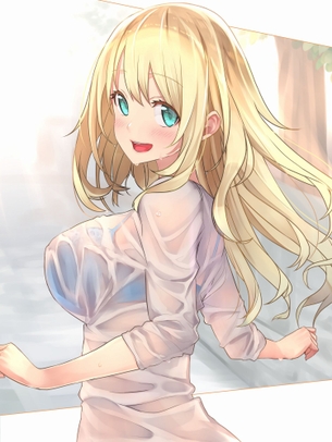 【二次・ZIP】服が濡れて透けてる美少女の着衣エッチ画像