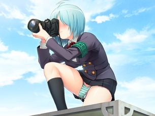 【謎の膨らみ】バイブをマンコに入れた状態でパンツ履いてる二次エロ画像