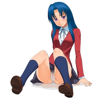 我慢できずにお漏らししてる二次エロ画像4