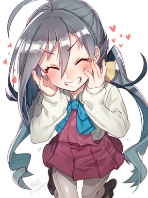 【満面の笑顔】目を細めて笑ってる女子達の二次画像