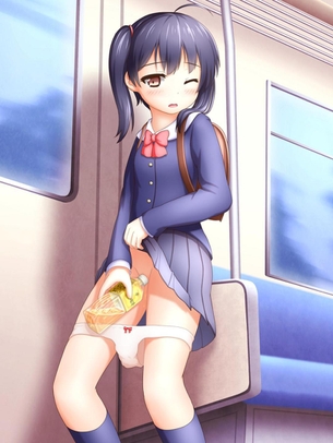 【趣味】露出狂の女の子が野外でオシッコしてる二次エロ画像