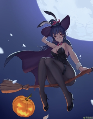 【定番】ホウキに跨ってる魔女・魔法少女の二次画像