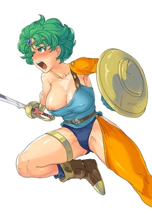 【ドラゴンクエスト4】緑髪がトレードマークな女勇者の二次エロ画像