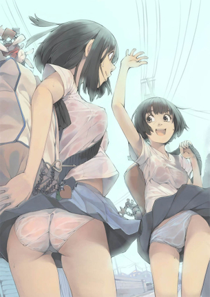 【二次】安っぽいパンツ履いてるJKのパンチラ画像