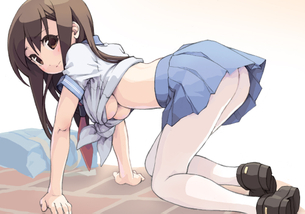 【純白】汚れに注意！な白タイツ女子達の二次エロ画像