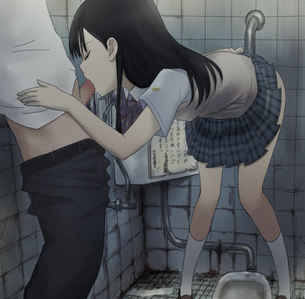 【何故そこで？】トイレでセックスしてる二次エロ画像