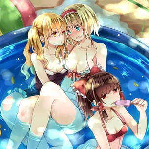 女の子同士でイチャコラえろえろしてる二次百合画像