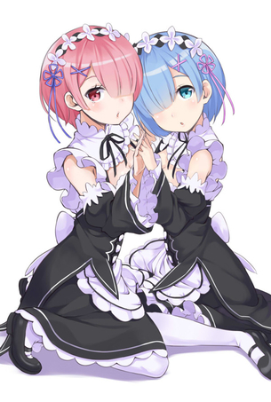 【リゼロ】 レムりんラムりん、かわいい双子姉妹 5枚! R・M・T! 【画像・壁紙】 （Re:ゼロから始める異世界生活 20）