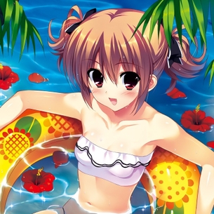 かわいい女の子の発育状況が丸わかりな、水着美少女のエロ画像