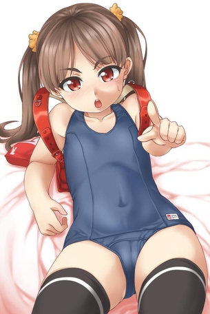 【二次】つるぺた貧乳が絶妙にマッチするスク水エロ画像