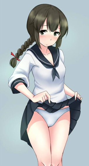 【二次・ZIP】たくし上げで絶景を拝ませてくれてる女の子のエッチな画像