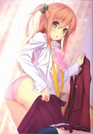 脱ぎ掛けが逆にエロい、着替え中の美少女画像詰め合わせ