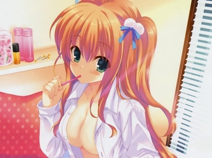 2次元 Yシャツがはだけてる娘のおっぱいが最高エロ画像 50枚