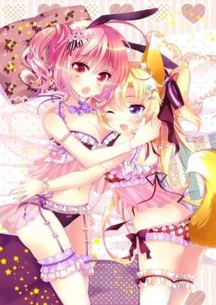 【二次・ZIP】フリルの付いたエロ可愛い下着や水着を着てる虹美少女画像