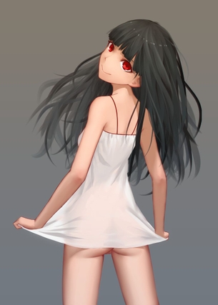 黒髪の二次元エロ画像。