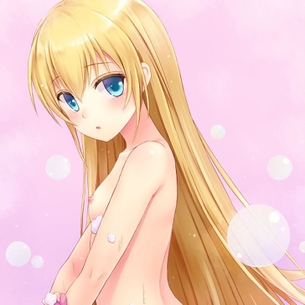 お風呂ですっぽんぽんになってる二次元美少女
