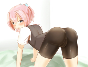 【二次・ZIP】メスの顔して咥えゴムで誘惑している女の子の画像