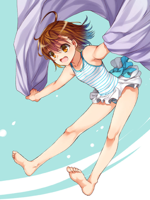 【二次・ZIP】カジュアルタイプのワンピース水着着てる美少女画像